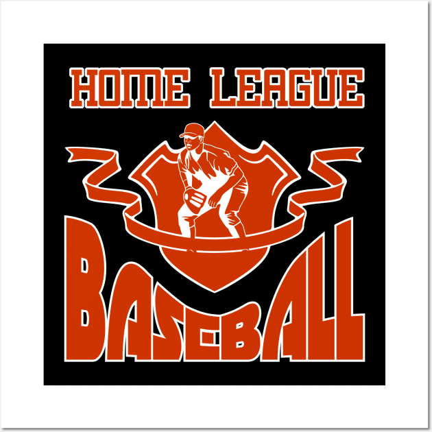 HOME LEAGUE BASEBALL GIFT SHIRT RED LEISURE WEEKEND SHIRT Wall Art by KAOZ